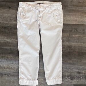 💞 Women’s Size 7 Low Rise Polo Jeans Co. White Capri Pants